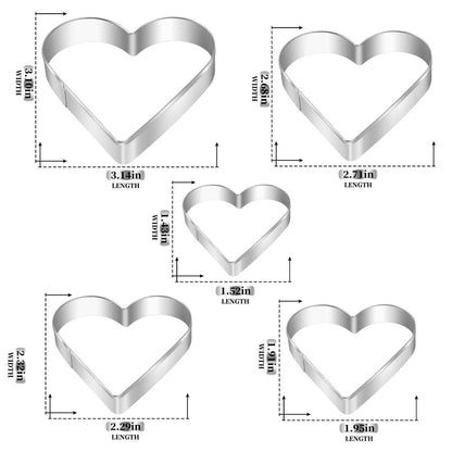 Heart Cookie Cutter Set, Gtmkina 5 Pieces Stainless Steel Small Biscuit Cutters Heart Shaped Mold for Kids Holiday Birthday Party - CookCave