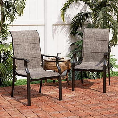 PHI VILLA Patio Dining Set for 6 Clearance, Outdoor Dining Table with Umbrella Hole and 6 Patio Dining Chairs Waterproof & Rustproof Suitable for All Weather - CookCave