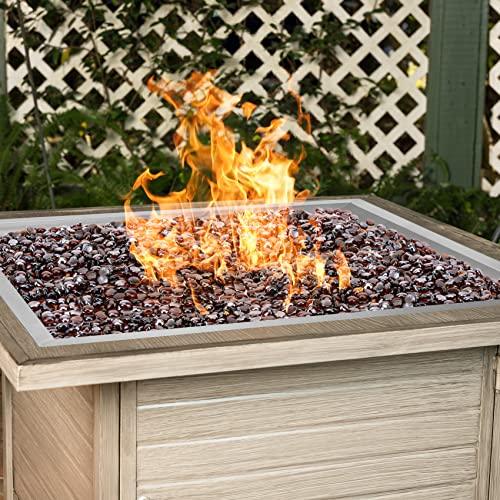 Onlyfire Stainless Steel Square Fire Pit Burner with Pan, 36 Inch DIY Outdoor Propane Firepit Fireplace for Backyard - CookCave