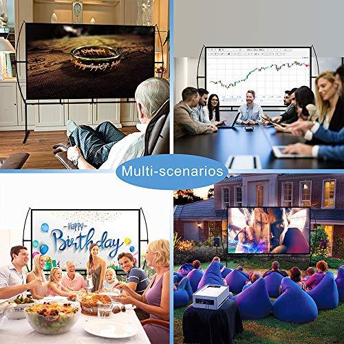 Projector Screen with Stand Foldable Portable Movie Screen 100 Inch（16：9）, HD 4K Double Sided Projection Screen Indoor Outdoor Projector Movies Screen for Home Theater (100 Inch) - CookCave