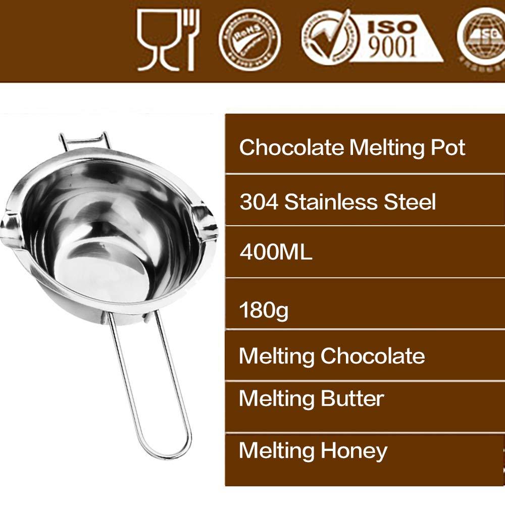 PureSec Double Boiler Stainless Steel Chocolate Melting Pot 400ML for Melting Chocolate and Candle making - CookCave