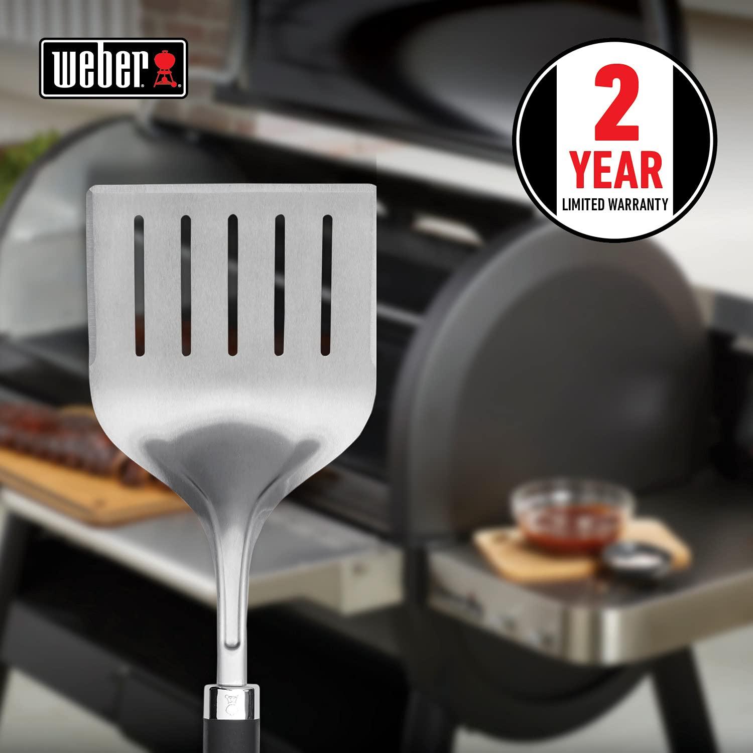 Weber Precision Grill Wide Spatula, Silver/Black, Large - CookCave