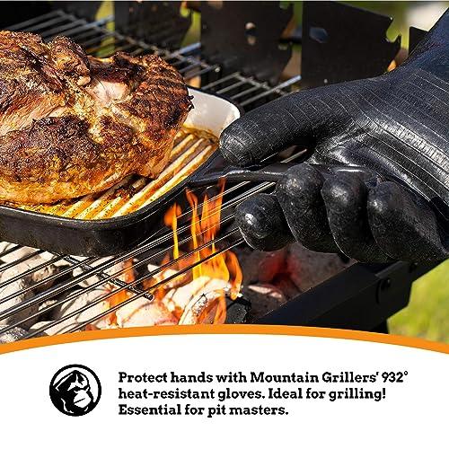 Mountain Grillers Extreme Heat Resistant Gloves for Grill BBQ High Temperature Fire Pit Gloves Barbecue Cooking, Smoker, Oven, Fryer, Grilling Waterproof, Fireproof Oil Resistant Neoprene Coating 18in - CookCave