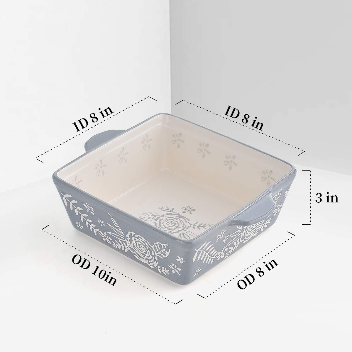 Wisenvoy Baking Dish 8x8 Baking Pan Brownie Pan Casserole Dish Hand-Painted Casserole Dishes For Oven Lasagna Pan - CookCave