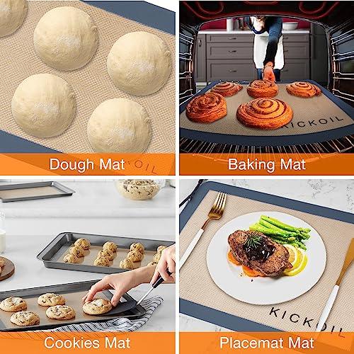 Silicone Baking Mat 2 Pack Non Stick Baking Sheet Cooking Baking Essentials Gadgets,Kitchen Accessories Pan Liner Like Reusable Parchment Paper Oven Half Sheet Silicone Induction Cooktop Protector - CookCave