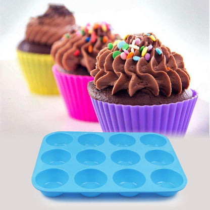 Cozihom Silicone Muffin Pan, Cupcake Pan, 12 Cups, Food Grade Egg Muffin Baking Silicone Molds, Non-stick, 3 Pcs - CookCave