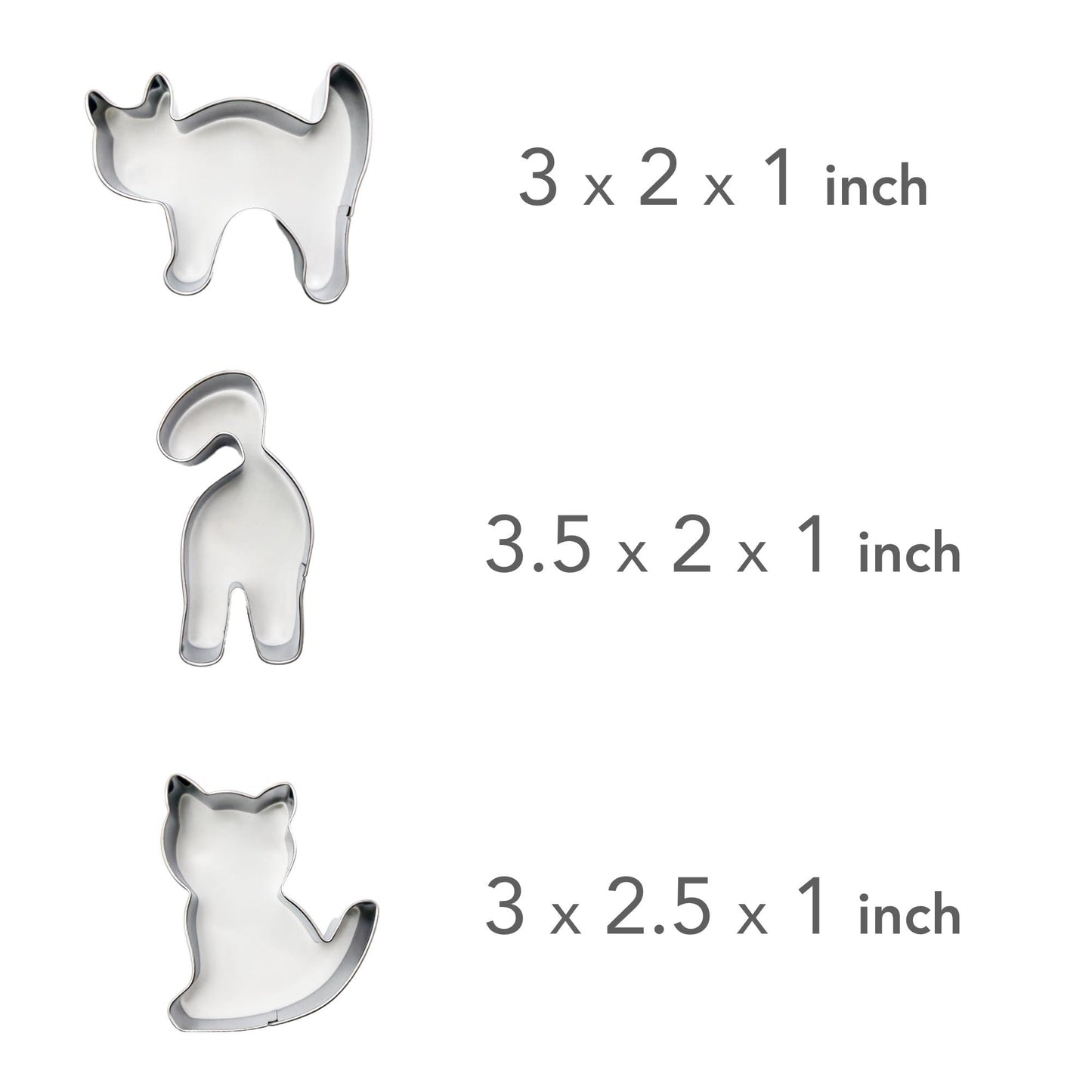 Cat Cookie Cutter (Set of 6) - Stainless Steel Cute Kitties, Body, Paw, Multi Shape mold for Cat Themed Parties and For Treats, cookies, cakes and more - CookCave