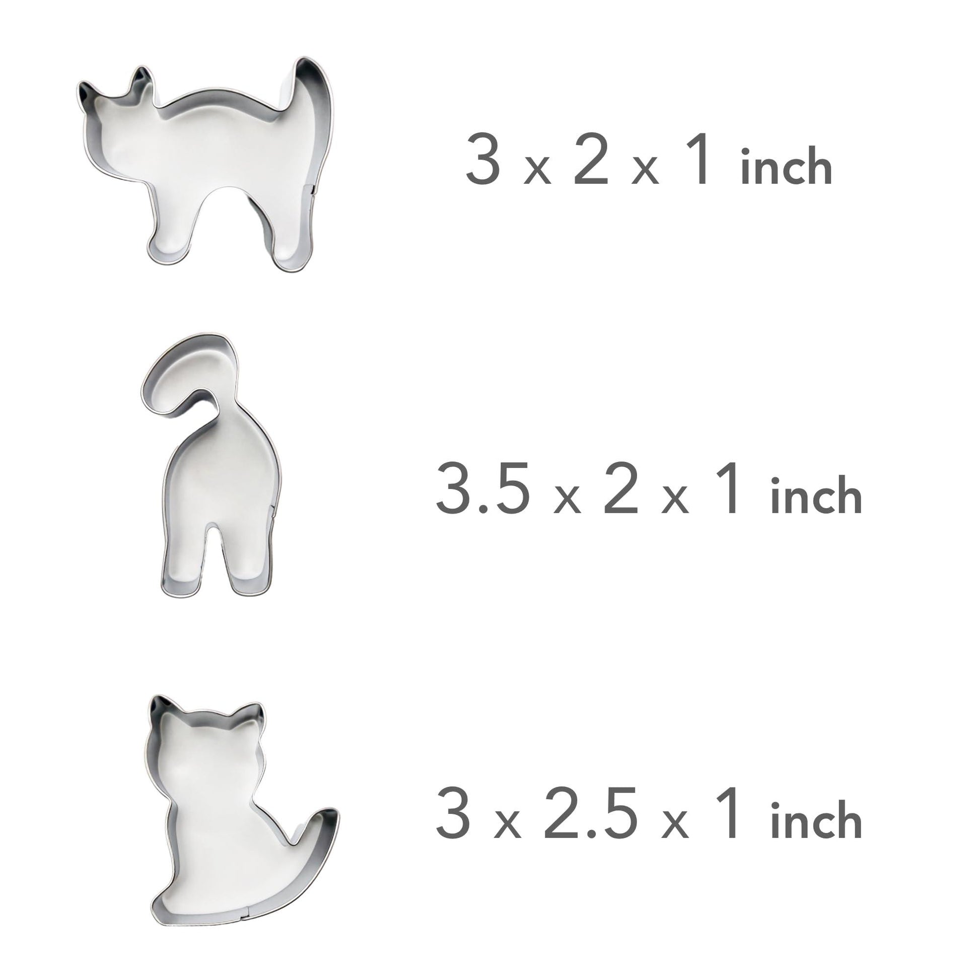 Cat Cookie Cutter (Set of 6) - Stainless Steel Cute Kitties, Body, Paw, Multi Shape mold for Cat Themed Parties and For Treats, cookies, cakes and more - CookCave