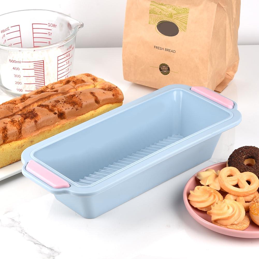 Guowall 8 Inch Silicone Loaf Pan, Food Grade Nonstick Silicone Bread Mold for Baking Banana Bread, Meat Loaf, Pound Cake, with Metal Reinforced Frame - 8 inch - CookCave