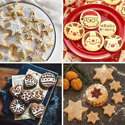 Cookie Cutters Shapes Baking Set, 12PCS Flower Round Heart Star Shape Biscuit Stainless Steel Metal Molds Cutters for Kitchen Baking Halloween Christmas Small Cookie Cutters - CookCave