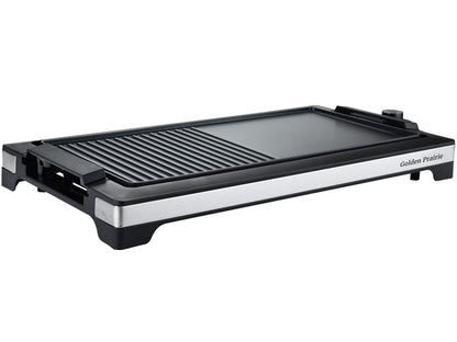 2-in-1 Grill & Griddle, Electric Smokeless Indoor Grill, 1800W Fast Heat Up BBQ Grill, Nonstick Cooking Plate, 5 Levels Adjustable Temperature, Detachable & Dishwasher Safe, Cool-touch Handles, Black - CookCave