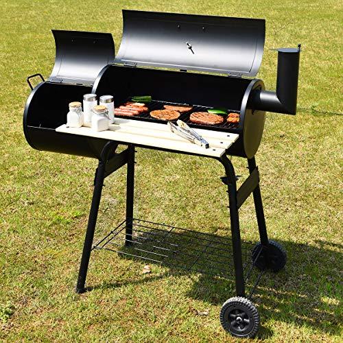 Giantex BBQ Grill Charcoal Barbecue Grill Outdoor Pit Patio Backyard Home Meat Cooker Smoker with Offset Smoker - CookCave