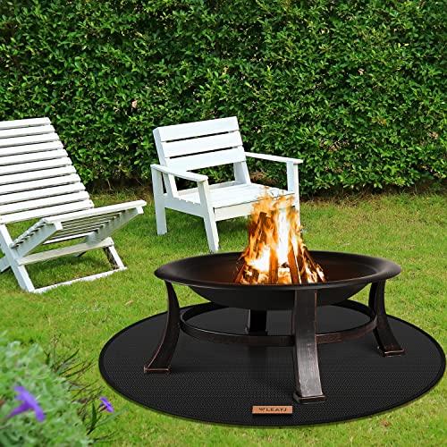 WLEAFJ Round Under Grill Mat, Fire Pit Mat Fireproof Mat, 36" Grill Mats for Outdoor Grill Deck Protector, fire pit pad for deck fireproof, BBQ Mat for Under BBQ, Outdoor Flat Top Gas, Propane Burners - CookCave