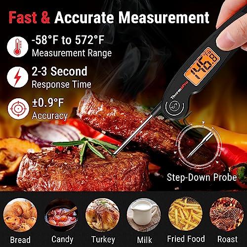 ThermoPro TP605 Instant Read Digital Meat Thermometer for Cooking, Waterproof Food with Backlight & Calibration, Probe Cooking Kitchen, Outdoor Grilling and BBQ - CookCave