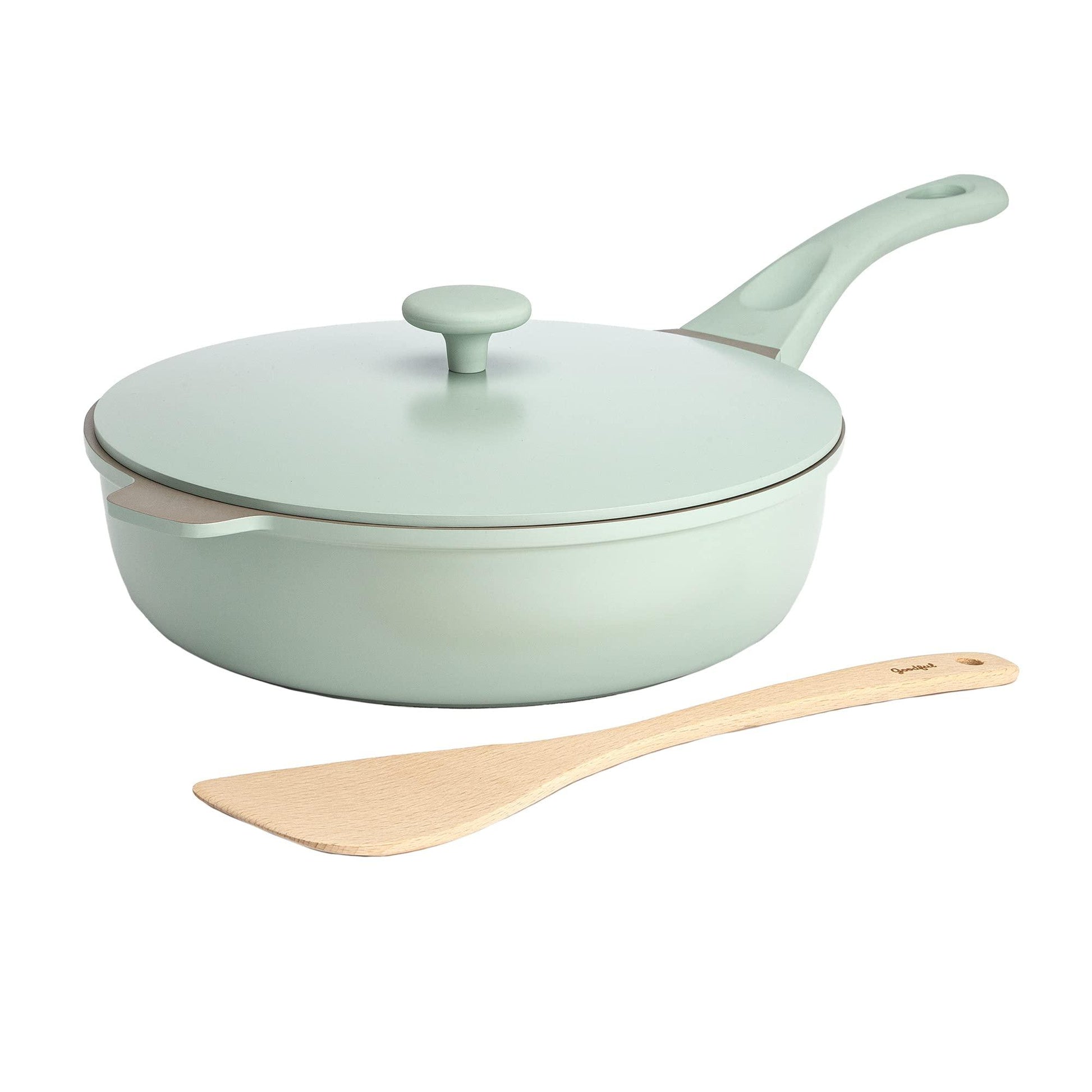 Goodful All-in-One Pan, Multilayer Nonstick, High-Performance Cast Construction, Multipurpose Design Replaces Multiple Pots and Pans, Dishwasher Safe Cookware, 11-Inch, 4.4-Quart Capacity, Sage Green - CookCave
