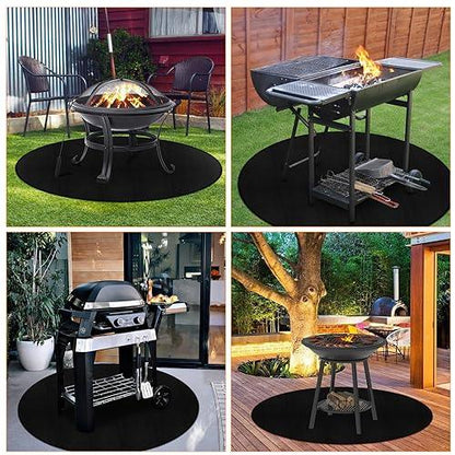 40" Round Fire Pit Mat 3-Layer Outdoor Under Grill Mat Patio Deck Protector BBQ Mat,Fire Proof Pads for Solo Stove Bonfire Under Fire Pit,Charcoal Grills,Griddles and Smokers - CookCave