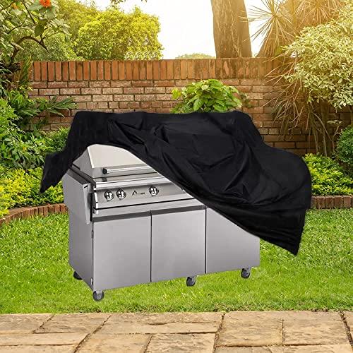 HonKuaDL BBQ Grill Cover Waterproof, Grill Cover for Outdoor Grill, Char-Broil, Nexgrill Gas,Weather Resistant, Rip-Proof, Anti-UV, Fade Resistant, with Adjustable Velcro Strap, 58 Inch (Black) - CookCave