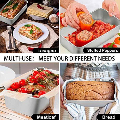 TeamFar Loaf Pans for Baking Bread, 9¼" × 5" Bread Loaf Pan Meatloaf Pan Stainless Steel for Home Kitchen, Healthy & Durable, Oven & Dishwasher Safe - Set of 2 - CookCave