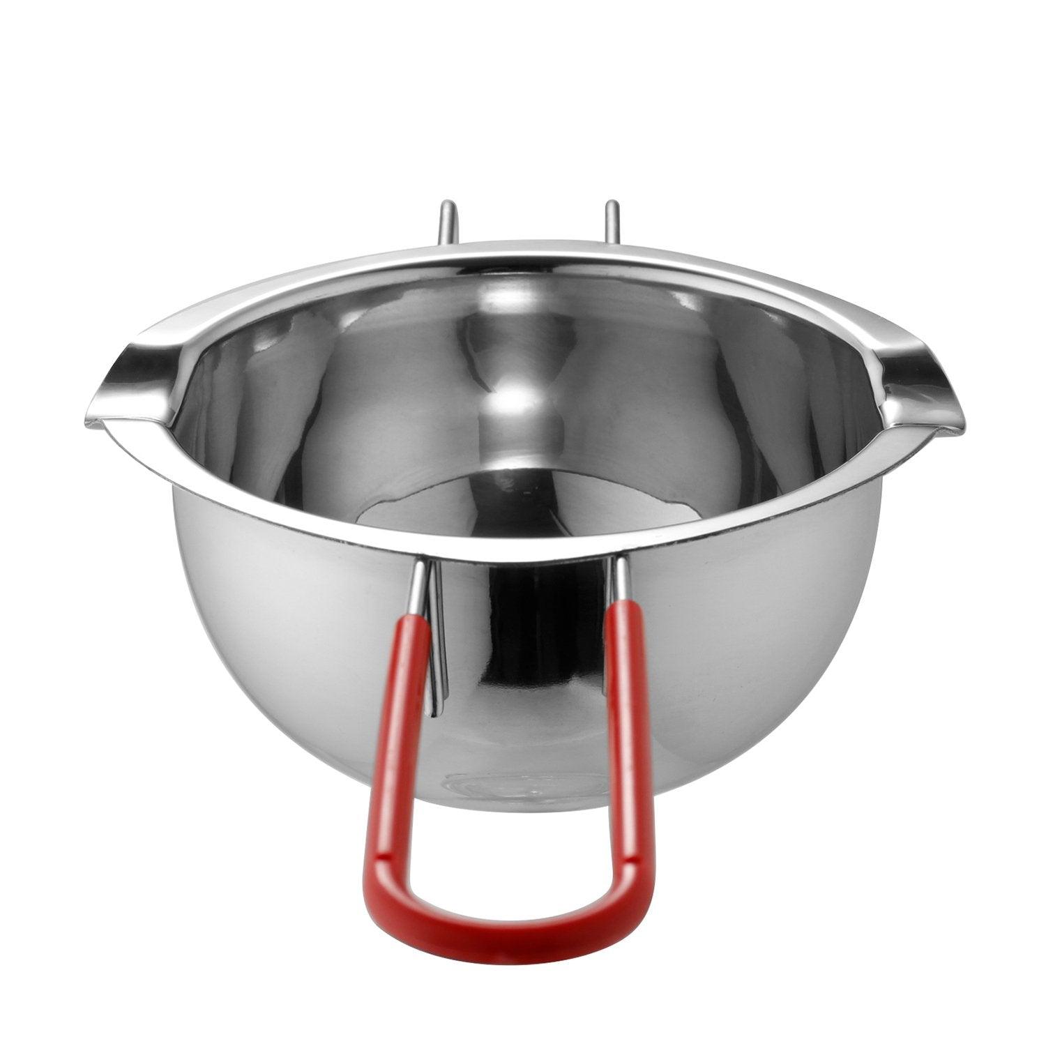 18/8 Stainless Steel Universal Melting Pot, Double Boiler Insert, Double Spouts, Heat-Resistant Handle, Flat Bottom, Melted Butter Chocolate Cheese Caramel Homemade Mask =580ML (Silver) - CookCave