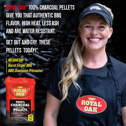 Royal Oak 100 Percent Charcoal Hardwood Pellets for Real BBQ Flavor, Grilling and Smoking, High Heat, Resists Water, Easy to Clean, 30 Pound Bag - CookCave