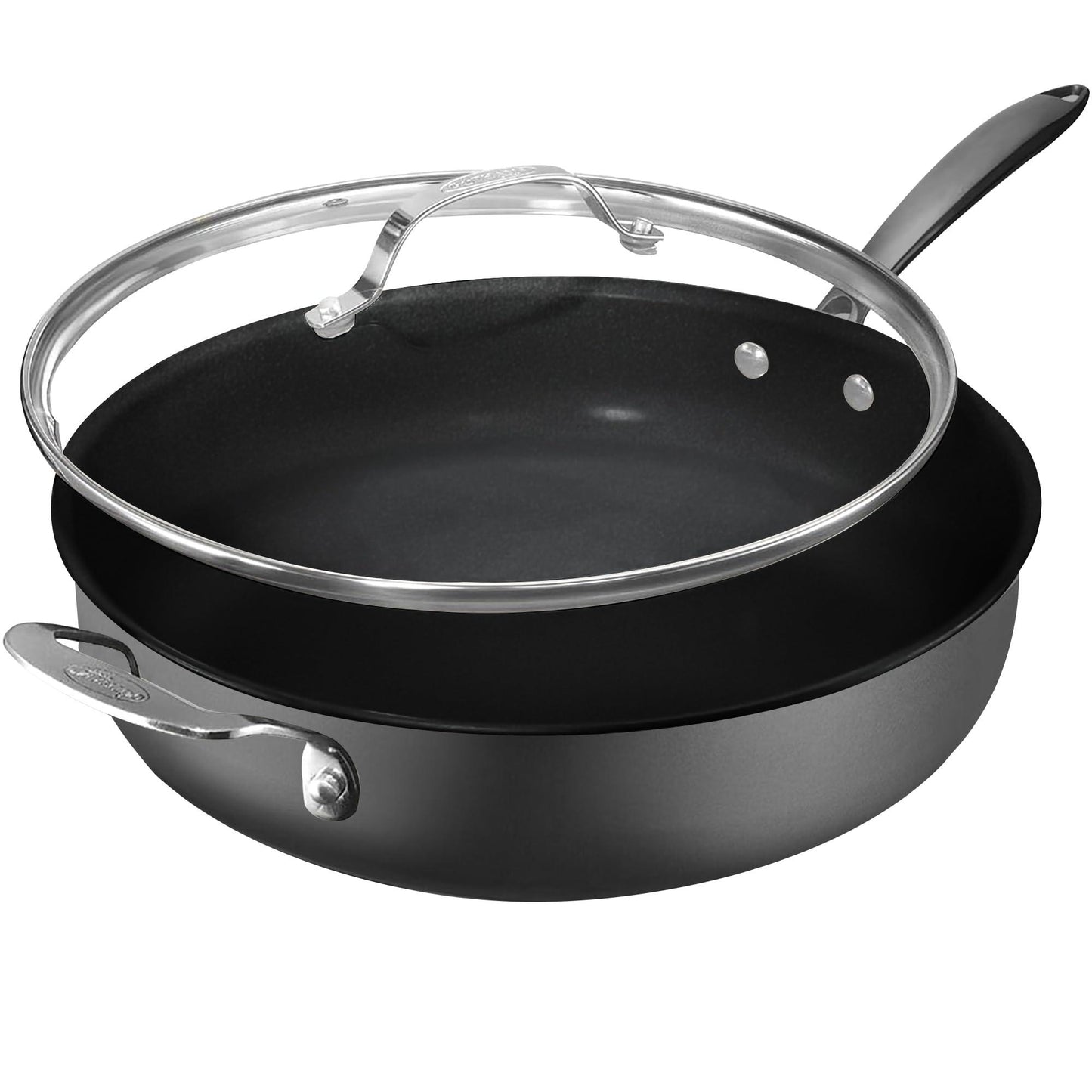 Granitestone Armor Max 5.5 Quart.Sauté Pan with Lid - 12 Inch Non Stick Deep Frying Pan with Lid, Large Frying Pan, Oven Safe Skillet with Lid, Multipurpose Jumbo Cooker, Stovetop/Dishwasher Safe - CookCave