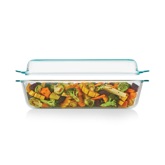 Pyrex Deep 5.2-Qt (9"x13") 2-in-1 Glass Baking Dish with Glass Lid, Extra Large Rectangular Baking Pan For Casserole & Lasagna, Dishwasher, Freezer, Microwave and Pre-Heated Oven Safe - CookCave