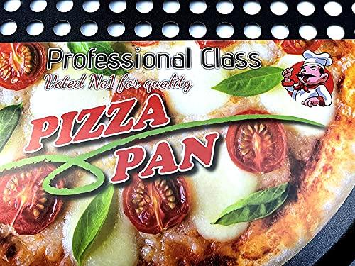 Pizza Pan with holes -Nonstick Carbon Steel Pizza Pan, Pizza pans，Pizza Tray Bakeware Perforated Round For Home Kitchen - PROFESSIONAL CLASS 32.5CM Diameter 12 3/4" INCHES with Fast Crisp Technology - CookCave