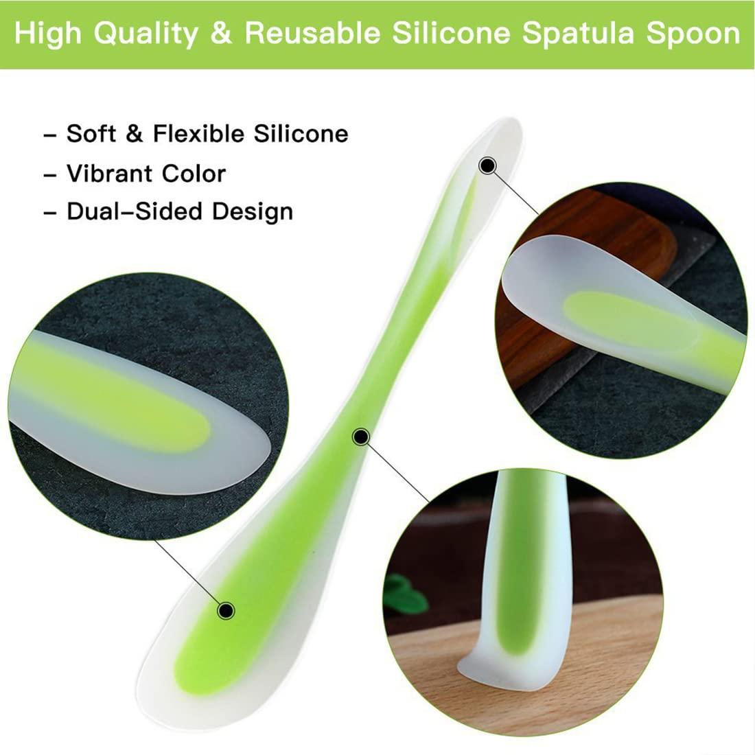 Silicone Spatulas Scraper Spoon 2-in-1Heat Resistant Kitchen Gadget for Cooking Baking Spreading Mixing Supplie Cake Tool Ideal Gift Good Grip Home Utensil for Dad Mom Kitchen Gadget Accessory (Green) - CookCave