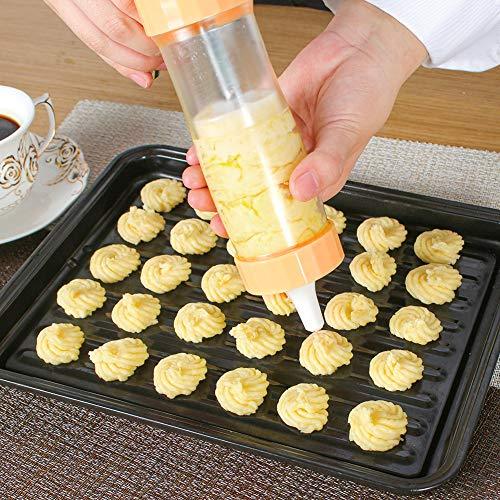 Ourokhome Cookie Press Icing Gun - Biscuit Maker Machine with 16 Discs and 6 Cake Decoration Tips (Yellow) - CookCave