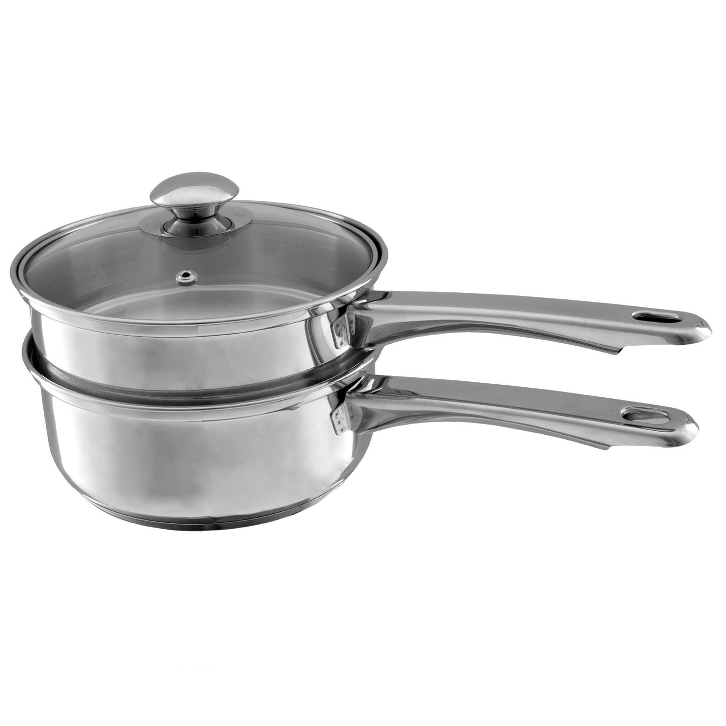 Stainless Steel 6 Cup Double Boiler – 1.5 Quart Saucepan 2-in-1 Combo with Vented Glass Lid- Kitchen Cookware with Measurements by Classic Cuisine - CookCave