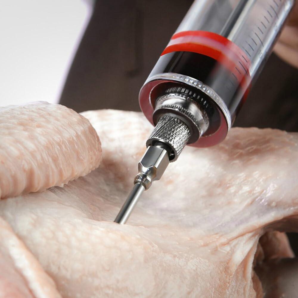 Plastic Turkey Injector Syringe, Turkey Injection Kit, Meat Injector Marinade, Meat Injectors for Smoking, BBQ Grill Injector, Marinade Flavor Injector Red 1oz - CookCave