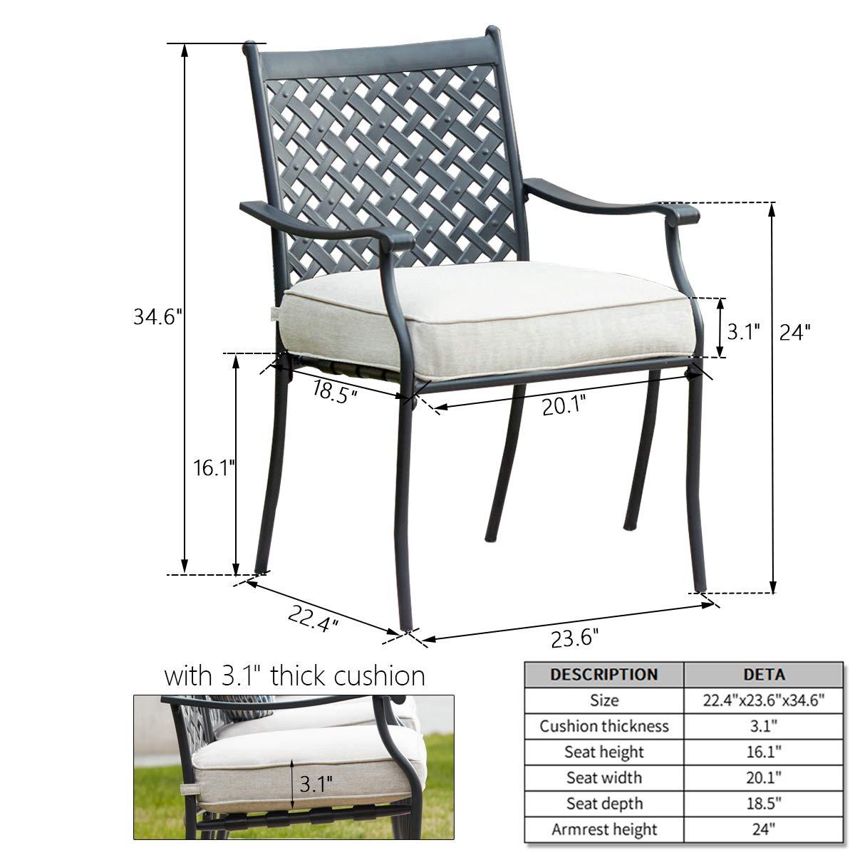 PatioFestival Patio Dining Chairs Stackable Outdoor Chairs Dining Furniture Set of 4,All Weather Frame with Thick Cushion for Porch,Yard,Balcony,Kitchen - CookCave