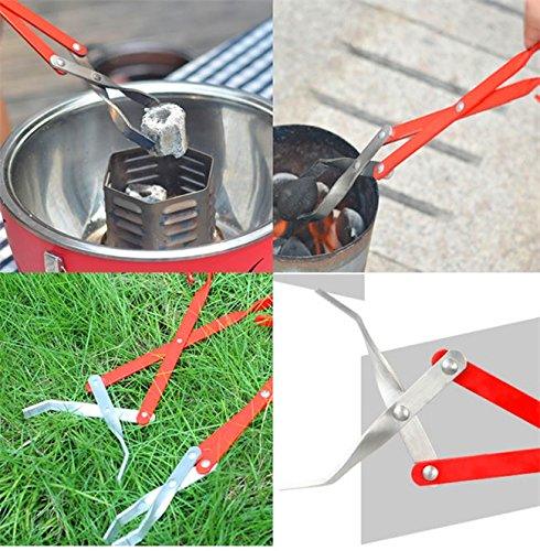 LinaLife 16.5" Aluminum Scissor Tongs Grill Tongs for Camping, BBQ Tongs, Long Reach Lightweight Sturdy Barbecue Tong Durable Never Rust use charcoal meat steak oven Lifetime Satisfaction Guarantee - CookCave