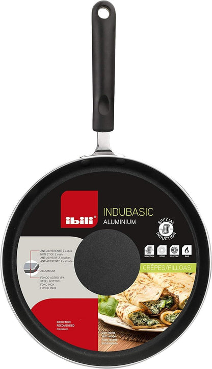 IBILI Indubasic Aluminum Crepe Pan Nonstick for Crepes, Tortillas, Crispy Pancake - with Bakelite Handle, Dosa Pan Non Stick - Made in Spain (23 cm / 9 Inch) - CookCave