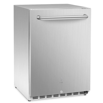 ICEJUNGLE Refrigerator, Single Door, Silver Outdoor Refrigerator 24'' Built-in/Freestanding Compressor Beverage Fridge Refrigerator for Home and Commercial Use - CookCave