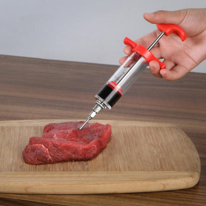 Plastic Turkey Injector Syringe, Turkey Injection Kit, Meat Injector Marinade, Meat Injectors for Smoking, BBQ Grill Injector, Marinade Flavor Injector Red 1oz - CookCave