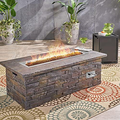 Stanbroil 48 inch Rectangular Drop-in Fire Pit Pan with Spark Ignition Kit Propane Gas Version, Rated for up to 185,000 BTU Max - CookCave