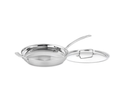 Cuisinart MCP22-30HCN MultiClad Pro Skillet with Helper and Cover, 12-Inch - CookCave