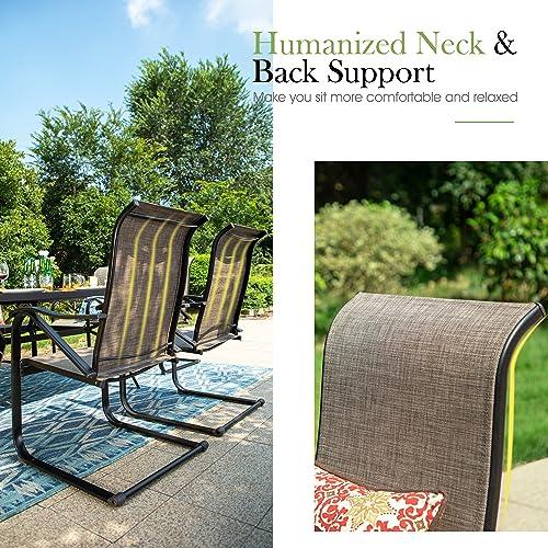 Sophia & William Slingback Patio Chairs, 2 PCS Outdoor Spring Chairs Heavy Duty Patio Chairs, C Spring Motion Chairs Support 300lbs - CookCave