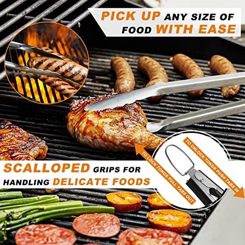 POLIGO 5PCS BBQ Grill Accessories for Outdoor Grill Set Stainless Steel Camping BBQ Tools Grilling Tools Set for Christmas Dads Birthday Presents, Grill Utensils Set Ideal Grilling Gifts for Men Dad - CookCave