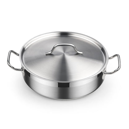 Cooks Standard Deep Sauté Pan with Lid, 4-Quart Professional Deep Frying Pan 18/10 Stainless Steel Chef’s All Purpose Pan with Cover, Compatible with All Stovetops - CookCave