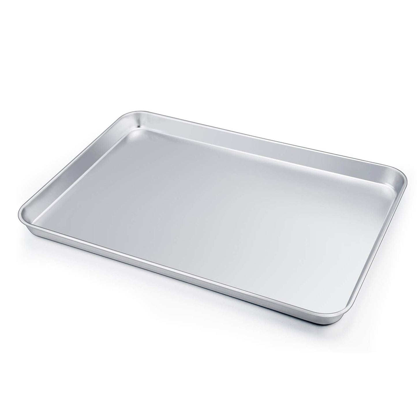 P&P CHEF Large Baking Sheet, Stainless Steel Cookie Sheet Baking Pan Tray, Rectangle 16''x12''x1'', Healthy & Non Toxic, Mirror Finish & Dishwasher Safe - CookCave