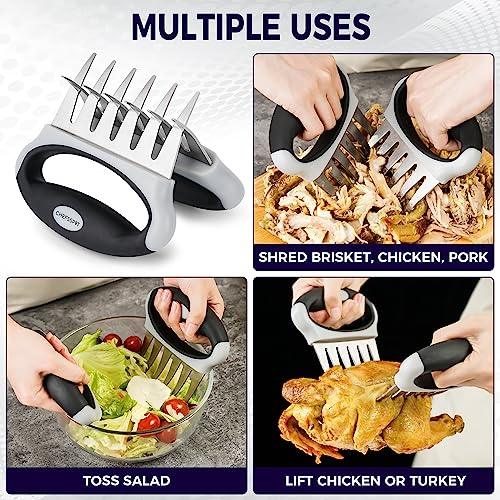 Meat Shredder Claws with Ultra-Sharp Blades for Shredding Meat, Lift, Handle, and Cut - CHEFSSPOT Chicken Shredder Turkey Lifters - Heat Resistant Grill Accessories -BBQ Grilling Gifts for Men & Women - CookCave