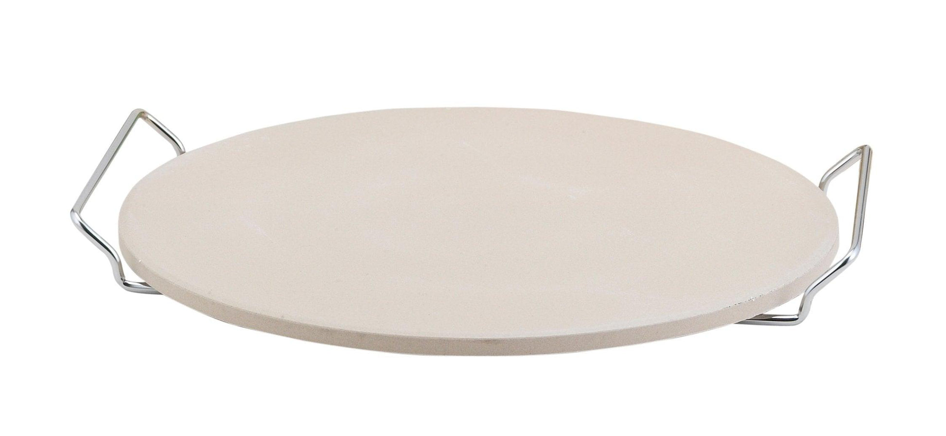 Fante's HIC Pizza Baking Stone with Serving Rack, Natural Ceramic Stoneware, 13" - CookCave