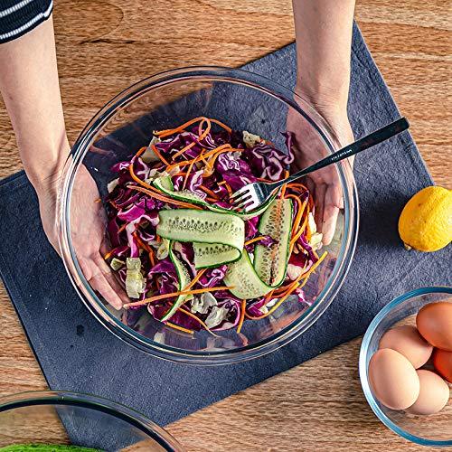 M MCIRCO Glass Salad Bowls with Lids-14-Piece Set, Salad Bowls with Lids, Space Saving Nesting Bowls - for Meal Prep, Food Storage, Serving Bowls -Glass bowl For Cooking, Baking - CookCave