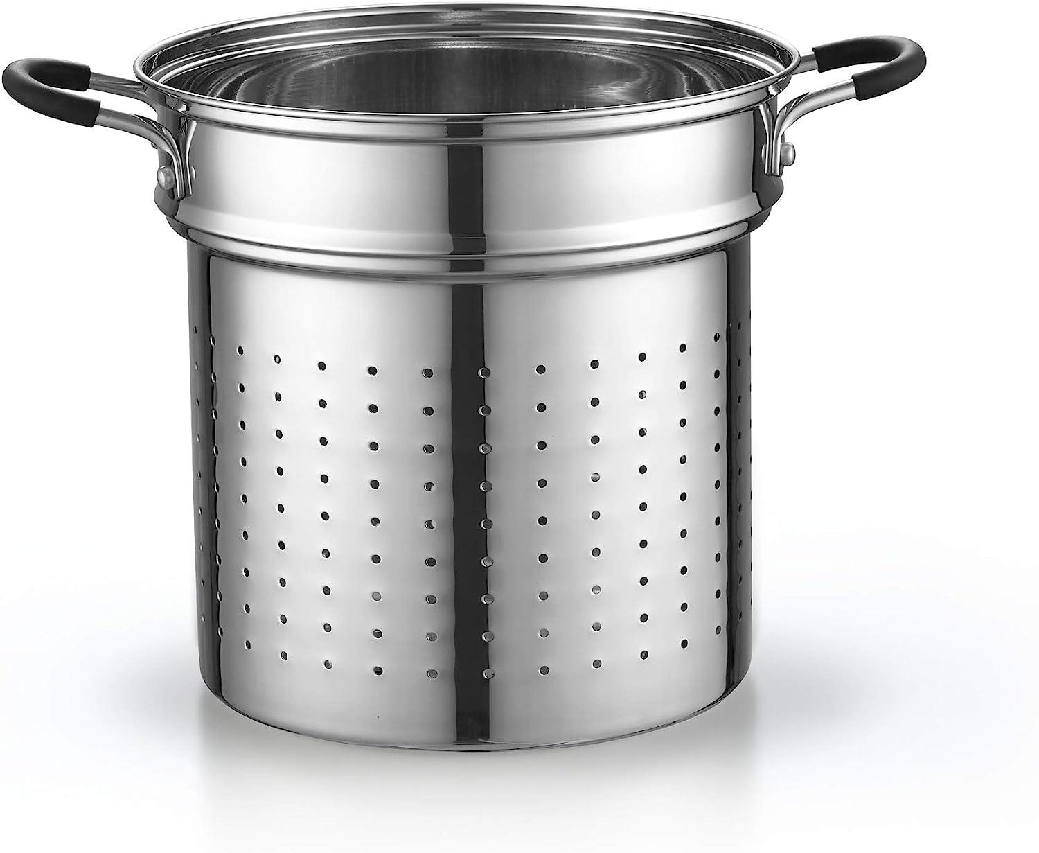 Cook N Home 4-Piece Stainless Steel Pasta Cooker Steamer Multipots, 12 Quart, Silver - CookCave