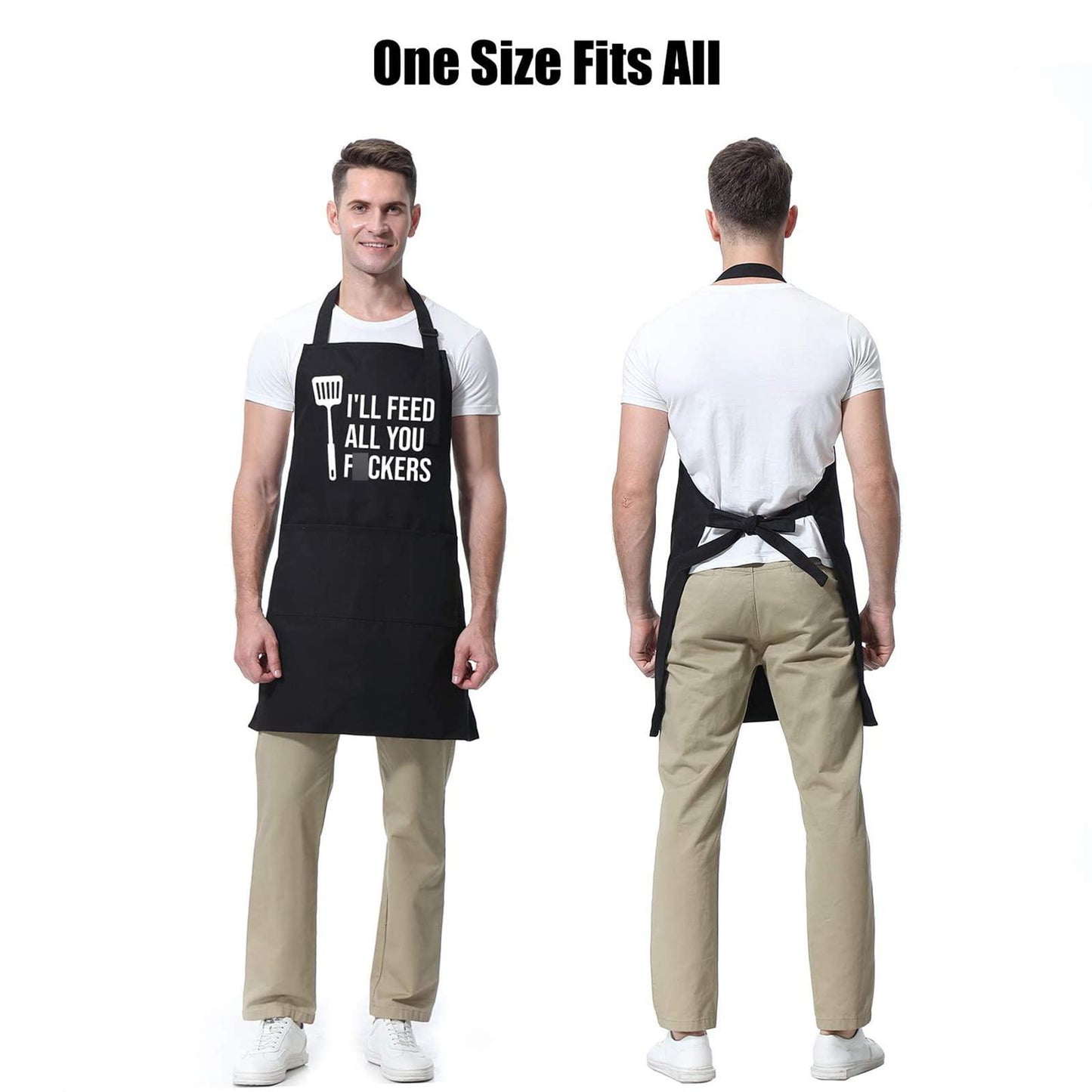 Miracu Funny Apron for Men, Women - Funny Dad Gifts, Funny Gifts for Dad - Valentines Day, Birthday, Grilling Gifts for Men Brother Boyfriend Mom Him - Cooking BBQ Grilling Aprons for Men, Chef Gifts - CookCave