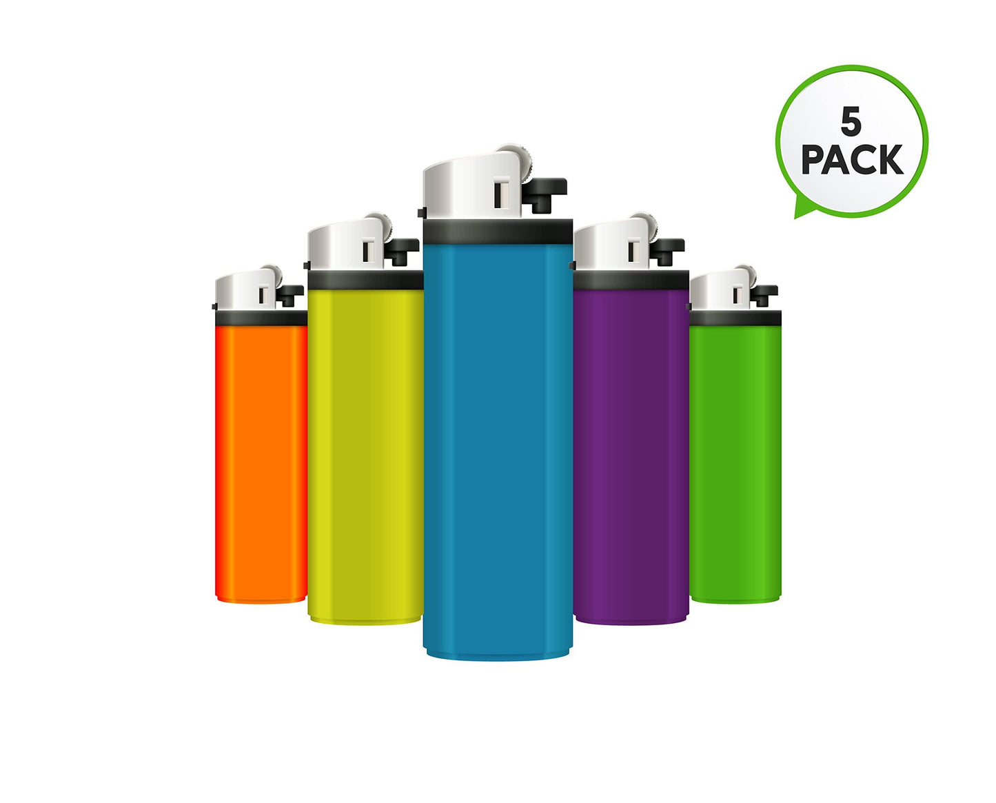 Scinex Classic Disposable Lighters, Multi Purpose and Lightweight, Candle Lighters, Cigerette Lighter, for BBQ and Outdoors, 5 Pack - CookCave