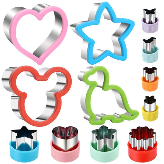 Elfkitwang Sandwich Cookie Cutters Set, Dinosaur,Heart,Star,Mouse,Sandwich Knife Cookie Knife Vegetable Cutter Food Grade Cookie Mould.(12Pcs) - CookCave