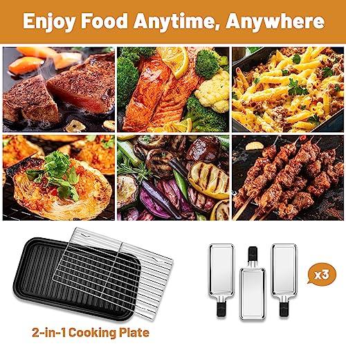 SUEWRITE Indoor Grills Electric Smokeless, Indoor Grills for Kitchen with Non-Stick Cooking Removable Plate, Portable Korean BBQ Grill with Removable Temperature Control, Dishwasher Safe, 1500W - CookCave